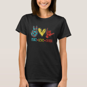 Peace Love Shaka Aloha Hawaiian Surfing Surfboard  T-Shirt