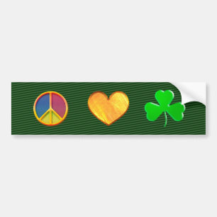 Peace Love Shamrock - Bumper Sticker