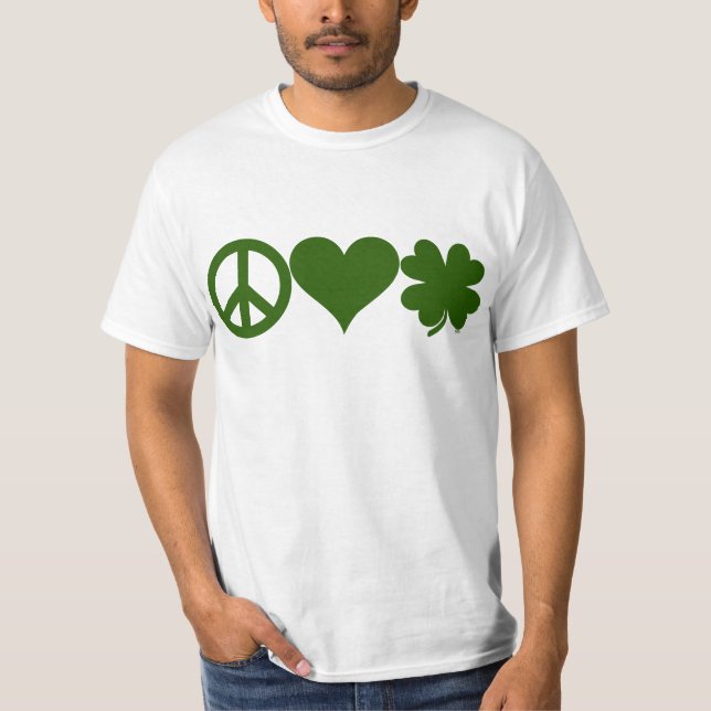 Peace Love Shamrocks T-Shirt (Front)
