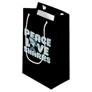 Peace love sharks small gift bag