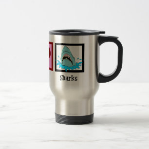 Peace Love Sharks Travel Mug