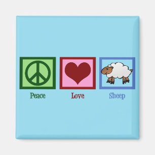 Peace Love Sheep Magnet