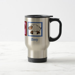 Peace Love Sheep Travel Mug