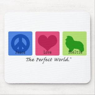 Peace Love Sheltie Mouse Pad