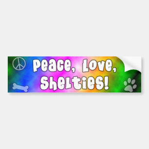 Peace Love Shelties Bumper Sticker