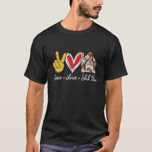 Peace Love Shih Tzu Funny Shih Tzu Dog Lover Dog D T-Shirt