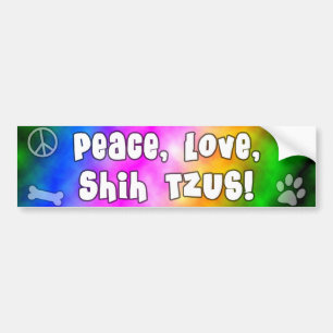 Peace Love Shih Tzus Bumper Sticker