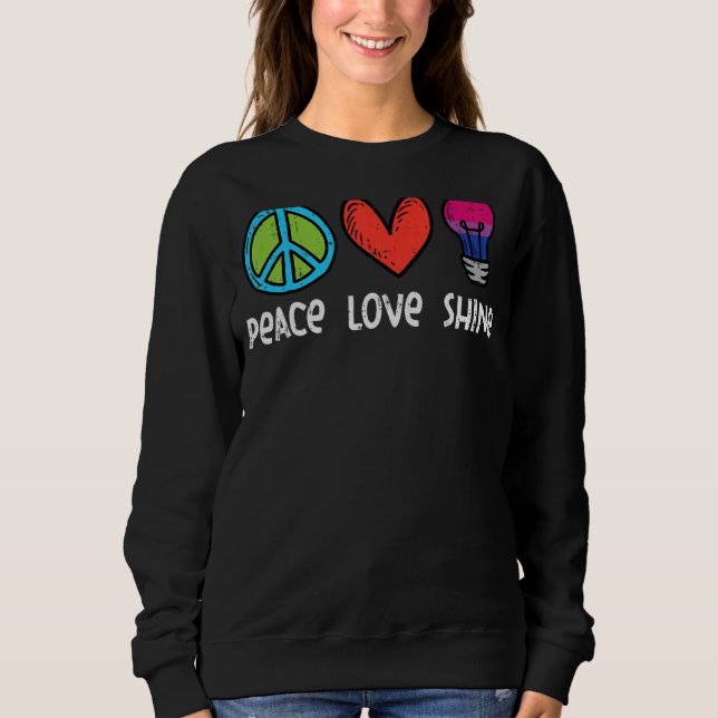 Peace Love Shine Bisexual Bi Pride Stuff Flag Lgbt Sweatshirt (Front)