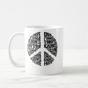 PEACE LOVE Shirt 60s 70s Tie Dye Hippie Halloween  Coffee Mug