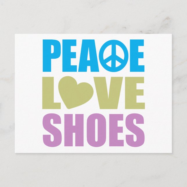 Peace Love Shoes Postcard (Front)