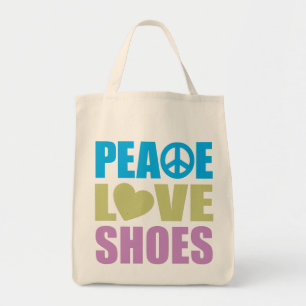 Peace Love Shoes Tote Bag