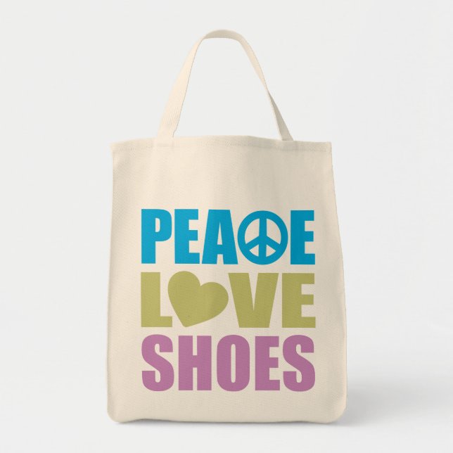 Peace Love Shoes Tote Bag (Front)