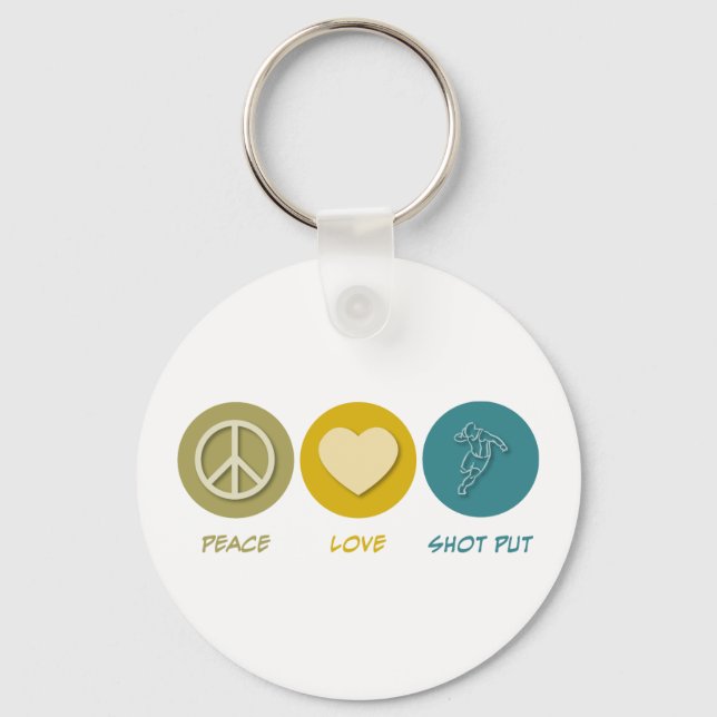 Peace Love Shot Put Key Ring (Front)