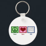 Peace Love Sign Language Key Ring<br><div class="desc">A peace sign,  heart,  and the ASL alphabet of hands. Great gift for the deaf community or an American Sign Language interpreter.</div>