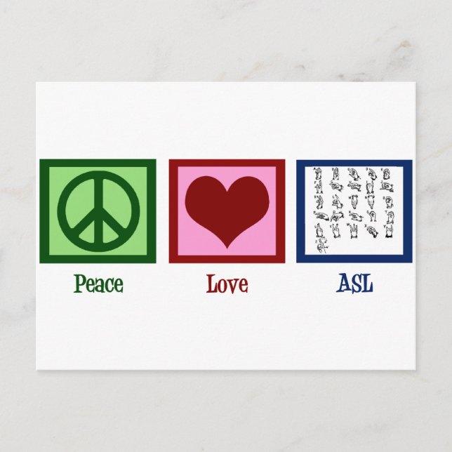 Peace Love Sign Language Postcard (Front)