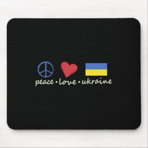 Peace Love Sign Ukraine Colors Retro Vintage Look  Mouse Pad