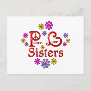 Peace Love Sisters Postcard