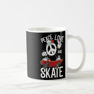 Peace Love Skate Funny Skater Skateboard And Skate Coffee Mug