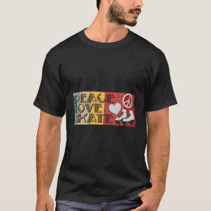 Peace Love Skate Rollerblades Gift Retro Roller Sk T-Shirt