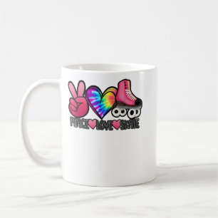 Peace Love Skate - Tie Dye Roller Skater Heart Ska Coffee Mug