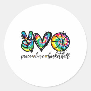 Peace Love Sketll Tie Dye Cute Sketll Lovers Classic Round Sticker