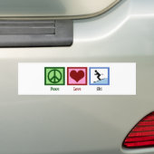 Peace Love Ski Bumper Sticker (On Car)