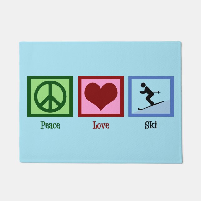 Peace Love Ski Doormat (Front)
