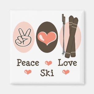 Peace Love Ski Magnet