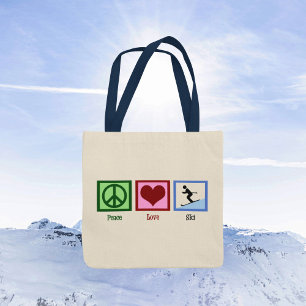 Peace Love Ski Tote Bag