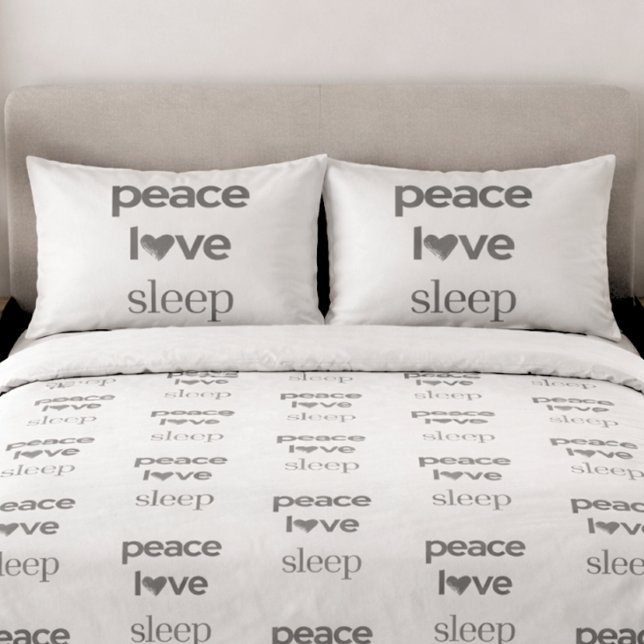 Peace Love Sleep - Modern Cozy Reversible Set of 2 Pillowcase (Creator Uploaded)