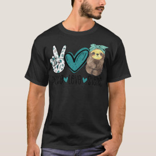 Peace Love Sloths Bandanna Sloth Lover Funny Sloth T-Shirt