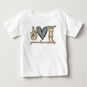 Peace, Love, Sloths Cute Baby Sloth T-Shirt