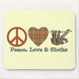 Peace, Love & Sloths Mouse Pad