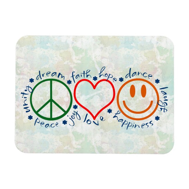 Peace Love Smile Magnet (Horizontal)