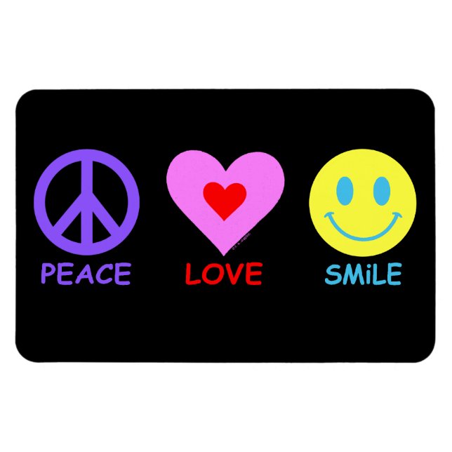 Peace Love Smile Magnet (Horizontal)