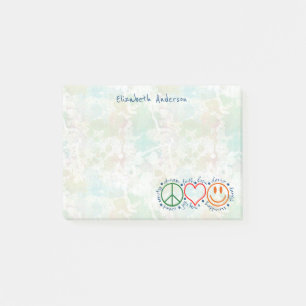 Peace Love Smile Personalize Post-it Notes