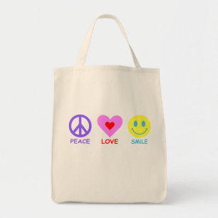 Peace Love Smile Tote Bag