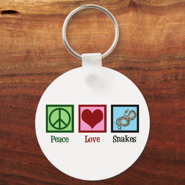 Peace Love Snakes Key Ring (Front)