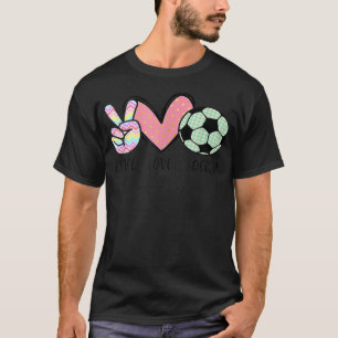 Peace Love Soccer Cute Design for Women Teen Girls T-Shirt