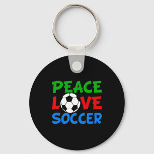 Peace Love Soccer Cute Kids T Shirt  Key Ring