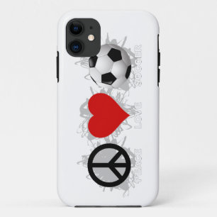 Peace Love Soccer Emblem iPhone 5 Case