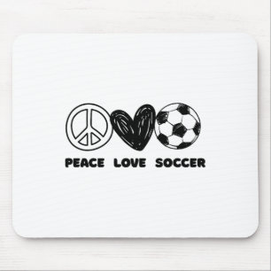 Peace Love Soccer Fan Apparel Men Women Kids Socce Mouse Pad
