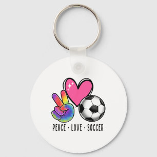 Peace Love Soccer For Women Teen Girls Toddler  Key Ring