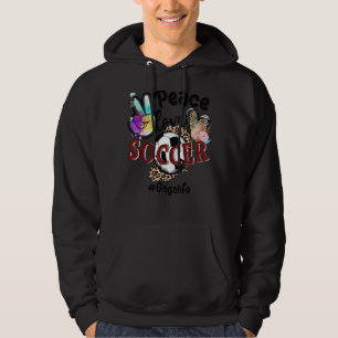 Peace Love Soccer Gaga Life Mum Grandma Leopard Hoodie