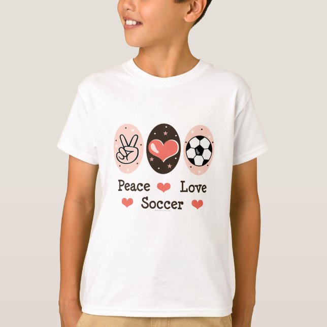 Peace Love Soccer Kid Sweatshirt T-Shirt (Front)