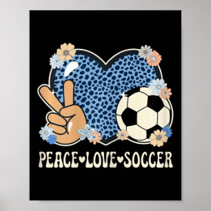 Peace Love Soccer Lover Outfit Cheetah Print Women