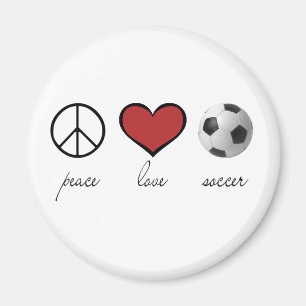 Peace, Love, Soccer Magnet