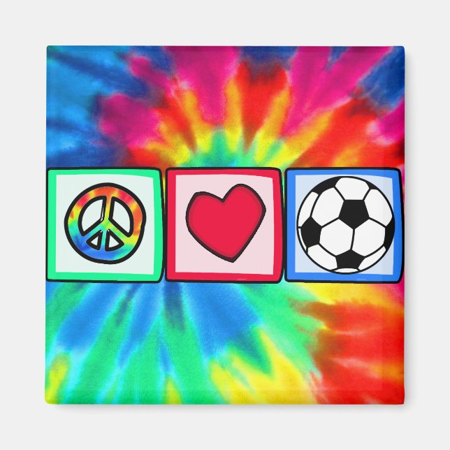 Peace, Love, Soccer Magnet (Front)