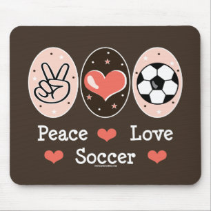 Peace Love Soccer Mouse Pad