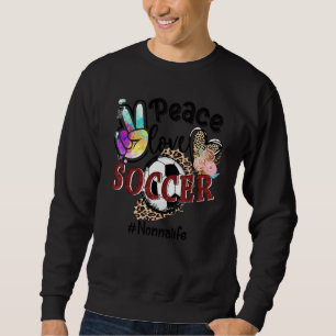 Peace Love Soccer Nonna Life Mum Grandma Leopard Sweatshirt